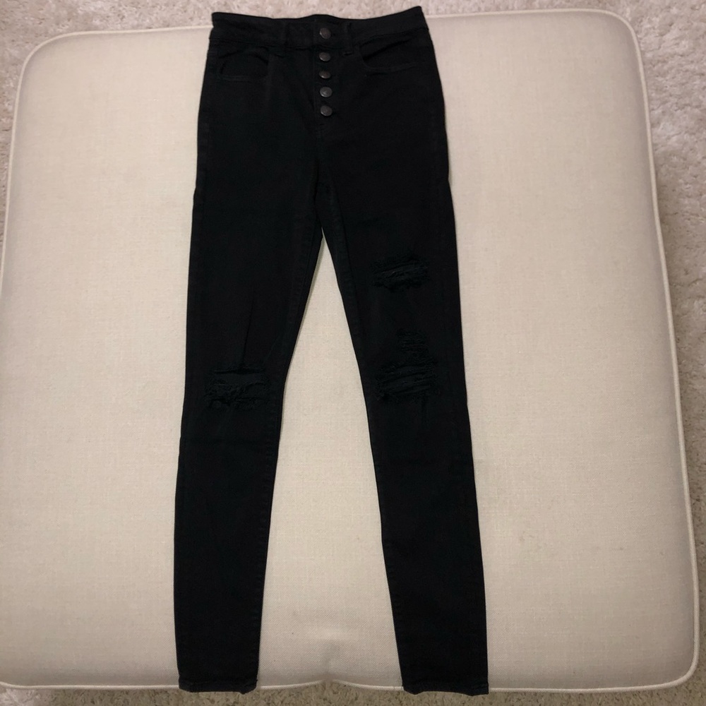 American Eagle High Rise Ripped Jeans